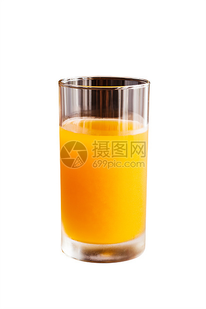 白色背景的橙汁饮料液体叶子饮食食物玻璃橙子器皿绿色水果图片