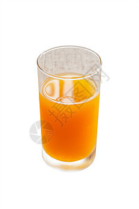 白色背景的橙汁饮食绿色果汁饮料橙子液体玻璃叶子食物水果图片