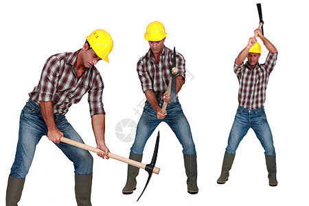 男人拿皮克斯衣领主义帽子工人建设者身体男性大男子工具运动图片