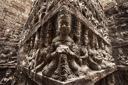 国王阳台 恩哥废墟建筑学病人旅游麻风收获遗产雕刻高棉语宗教图片