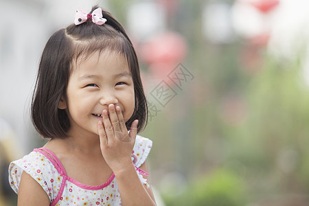 中国北京的少女笑容肖像图片