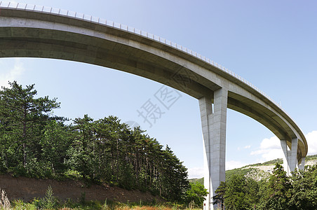 公路桥梁桥建筑拱道柱子树木全景灰色建筑学天空曲线图片