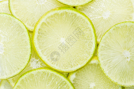 柠檬切片水果绿色宏观白色图片