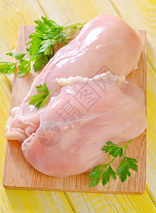鸡片木头正方形洋葱香菜胡椒火鸡美食鱼片烹饪营养图片