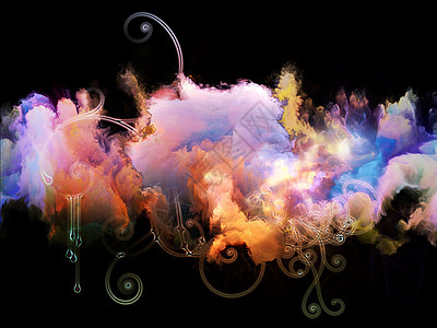 色彩多彩的设计星云创造力黑色元素想像力螺旋幻觉魔法漩涡童话装饰品背景图片