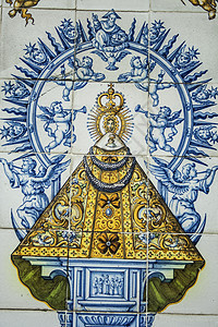 塔拉维拉陶器 瓷砖处女女王工作艺术类陶瓷片作品大教堂绘画陶瓷古董图片