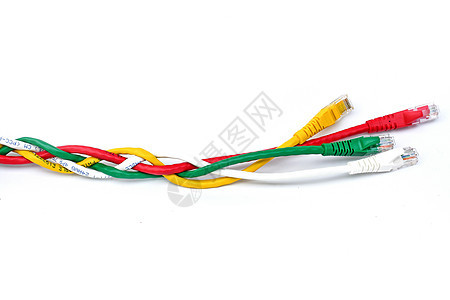 在白色背景上隔离的 USB 电缆界面协议局域网网络金属连接器电讯电脑插头宽带图片
