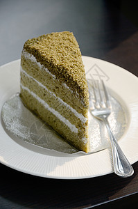 Matcha 绿色茶蛋糕奶油菜单餐厅黄油食物甜点粉末面粉巧克力面包图片