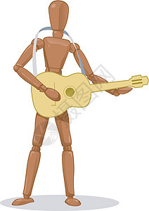 吉他手形象机器人音乐家个人舞蹈插图克隆人物白色艺术图片