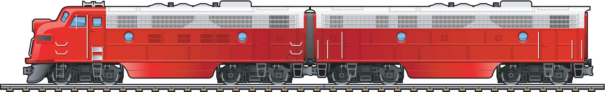 柴油机车红色绘画卡通片运输铁路火车插图汽油草稿草图图片