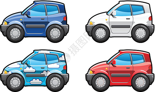 背包 三扇门草稿容量运输汽车卡通片驾驶红色两厢车车轮蓝色图片