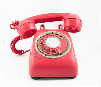手机电话表盘绳索服务乡愁耳机旋转电子产品听筒电讯红色图片
