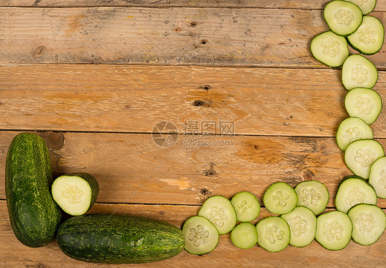 黄瓜背景高视角营养蔬菜水平静物食物菜单风化桌子乡村图片