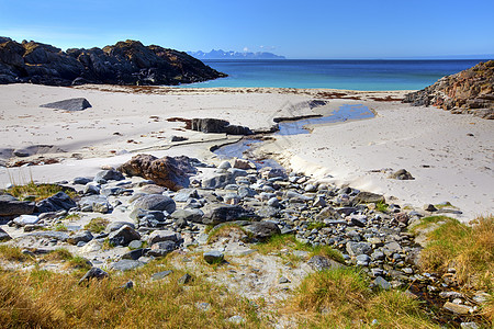 挪威湾乡村海洋海滩山脉群岛峡湾支撑旅行顶峰蓝色图片