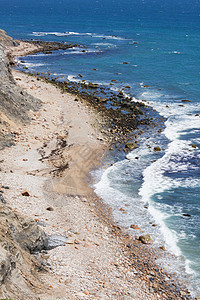 洛克布岛罗得岛海岸线风景悬崖海滩历史性旅游沿海岩石小岛侵蚀图片