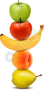 新鲜水果组 饮食概念 矢量图片