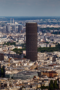 法国埃菲尔铁塔的巴黎和蒙帕纳斯空中观察图片