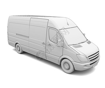 折叠白色面包车乘客阴影小巴物流草图汽车绘画工业车轮商业图片