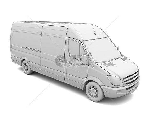 折叠白色面包车乘客阴影小巴物流草图汽车绘画工业车轮商业图片