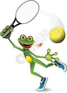 青蛙网球运动员图片