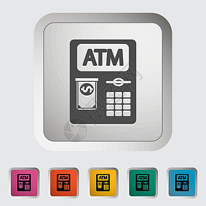 自动取款机图标键盘电子产品储蓄按钮服务插图帐户交易财富商业图片