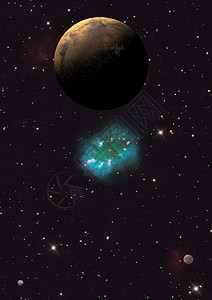 空间中的遥远行星星系渲染星云场地星座气体敬畏灰尘图片