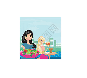 嫉妒的胖女孩黄瓜蔬菜午餐食谱饮食餐厅插图小册子重量黑发图片