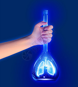 试管中的人类肺咳嗽液体软木移植器皿科学攻击创造力玻璃药品图片