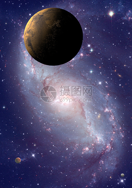 遥远的行星在空间里星座敬畏灰尘星系气体活力插图场地渲染图片