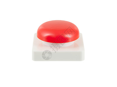 孤立的红色按钮控件透明度玻璃白色控制圆形金属恐慌反射戒指阴影图片