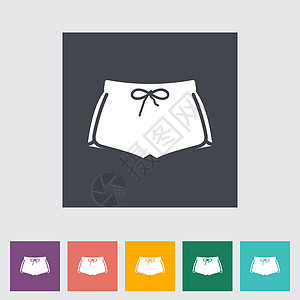 运动短裤单平面图标背景图片