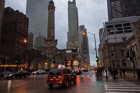芝加哥环摩天大楼运输市中心建筑学场景吸引力商业建筑酒店金融图片