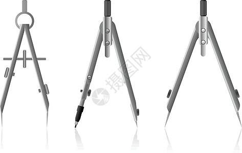 绘图指南针插图工作测量罗盘尖刺技术几何学白色圆规工程图片