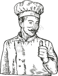 厨师贝克帽子男人插图男性工人面包师图片