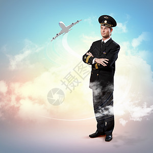 男性飞行员形象旅游职业队长工作商业旅行相机成人服务航班图片