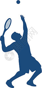 网球玩家服务球拍艺术品男人高手运动员男性运动插图图片