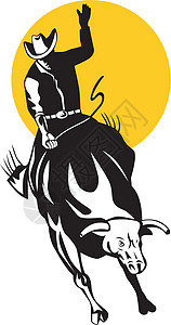 牛仔牛仔游牛骑马独奏大赛艺术品表演插图牛仔男人动物男性奶牛骑士骑术图片