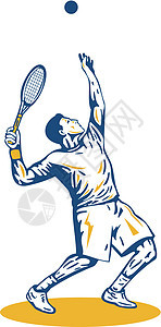 网球玩家服务艺术品高手男人球拍男性插图运动员运动图片