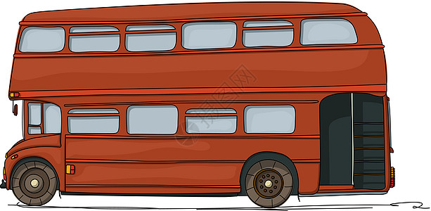 双层巴士交通城市甲板历史性旅游卡通片红色王国艺术英语图片