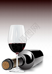 红酒在玻璃和瓶子里图片