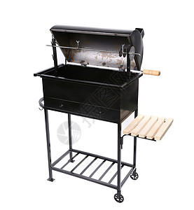 新的黑色烧烤 有封面派对配饰火炉物品器具金属家庭烹饪加热器背景图片