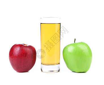 绿苹果和红苹果 白果汁酒吧饮料水果橙子绿色液体白色玻璃茶点红色图片