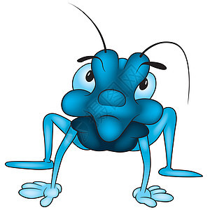 蓝色臭蓝虫插图卡通片漫画动画片昆虫甲虫手绘翅膀绘画背景图片