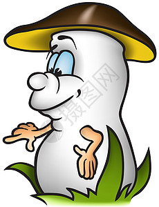 蘑菇手绘孢子植物绘画帽子森林卡通片微笑别针快乐图片