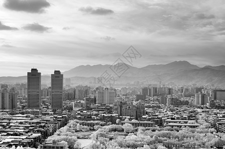 黑色和白色城市风景红外线天堂摩天大楼建筑商业摄影市中心植物场景首都图片
