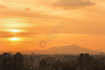 日落城市风景地标旅行天堂住宅建筑房子景观辉光首都建筑学图片