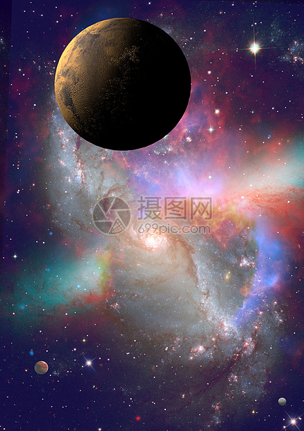 遥远的行星在空间里星系敬畏星座活力渲染灰尘插图气体场地图片