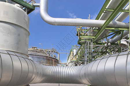 带热绝缘的钢管线气体管道工厂蓝色植物力量活力技术金属工程图片