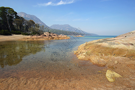 澳大利亚塔斯马尼亚支撑海洋海岸岩石山脉全景海滩假期危害旅行图片