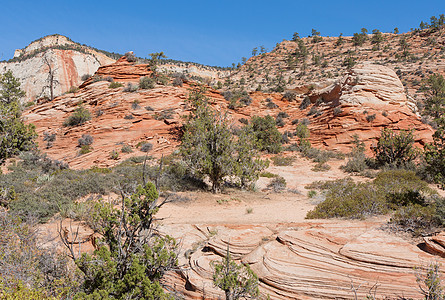 自然雕刻风景季节性红色天空砂岩地质学编队石头岩石风化图片
